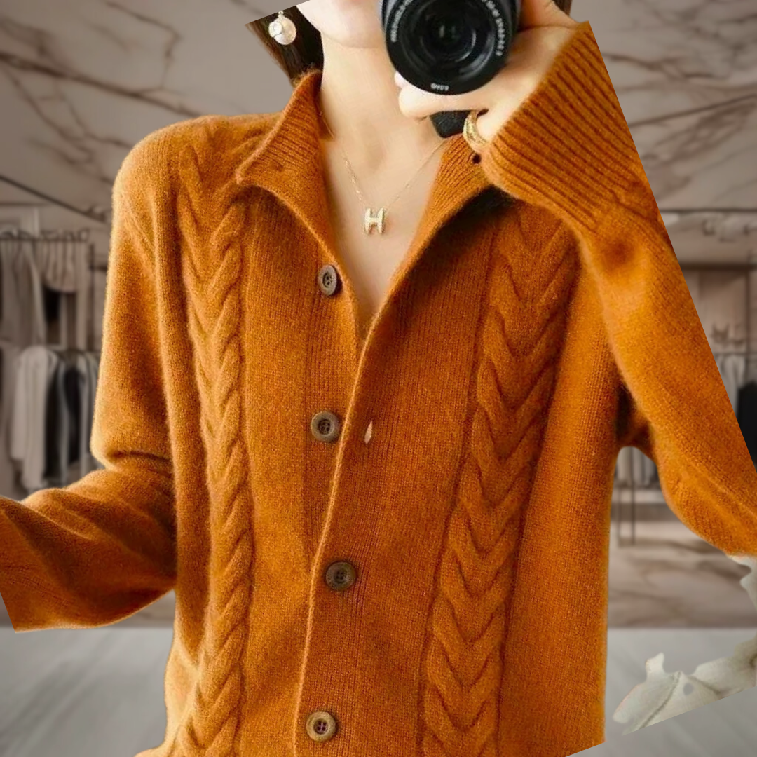 Women’s Cable Knit Button Up Cardigan | Hallie