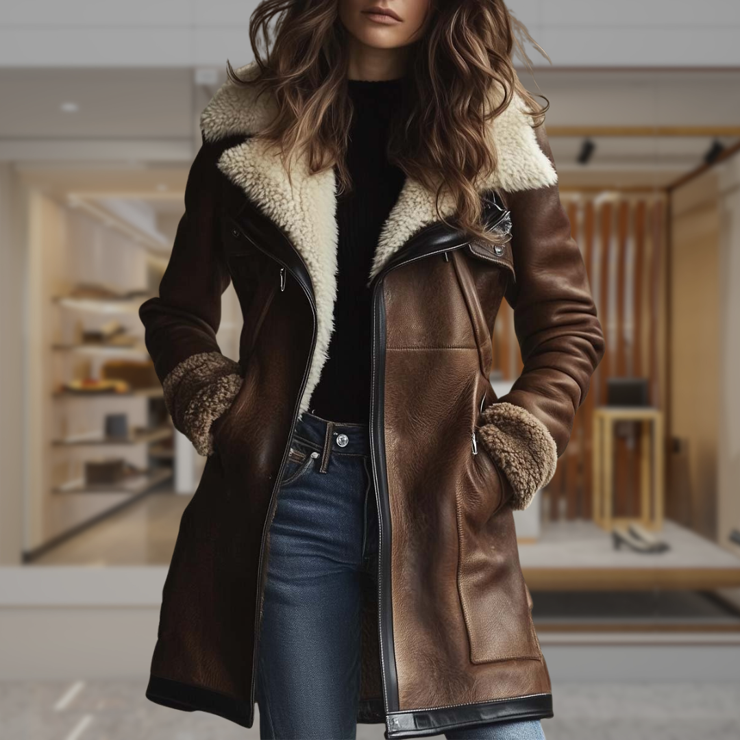 Women’s Shearling Lined Leather Jacket | Zoe