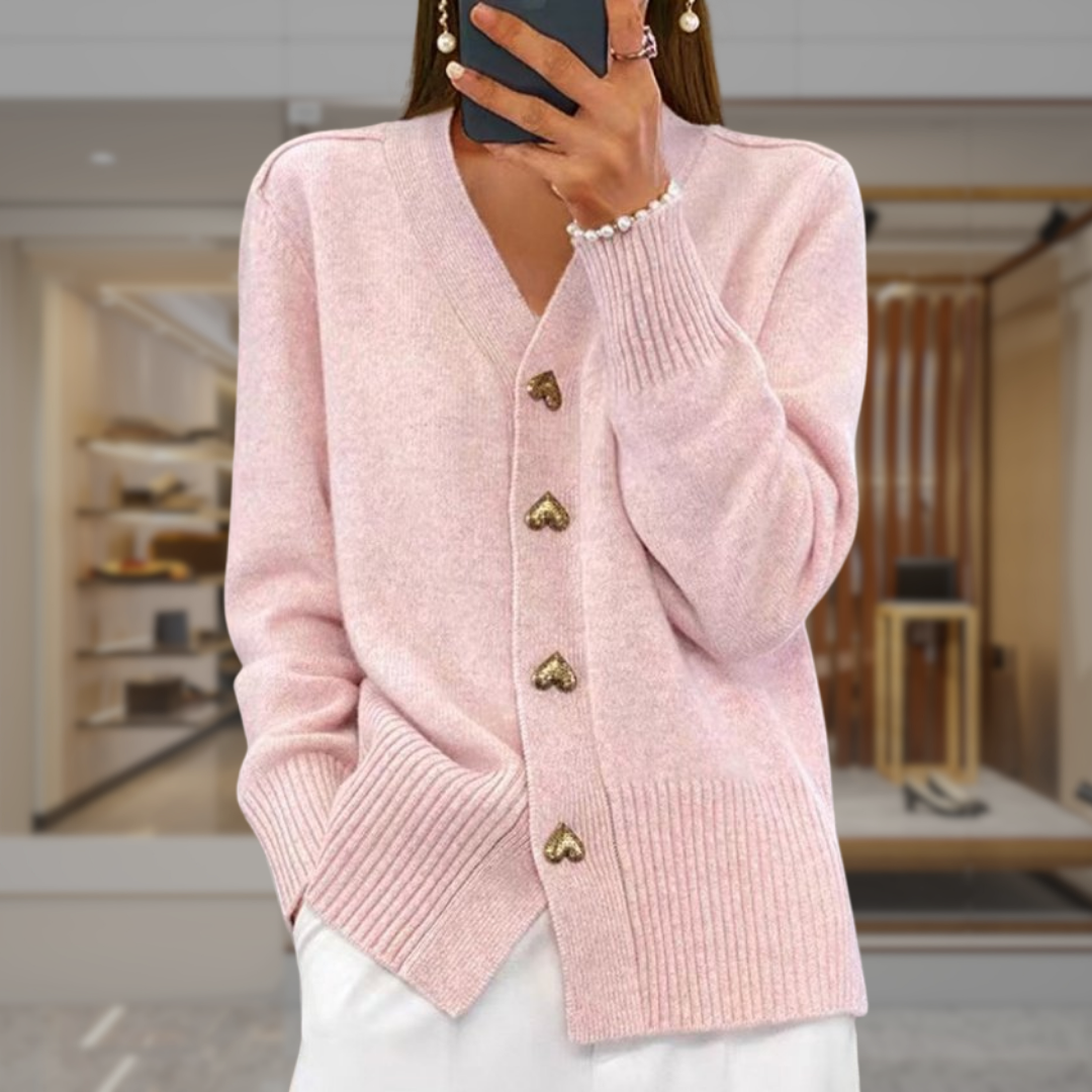 Women’s Cashmere Button Front Cardigan | Cleo