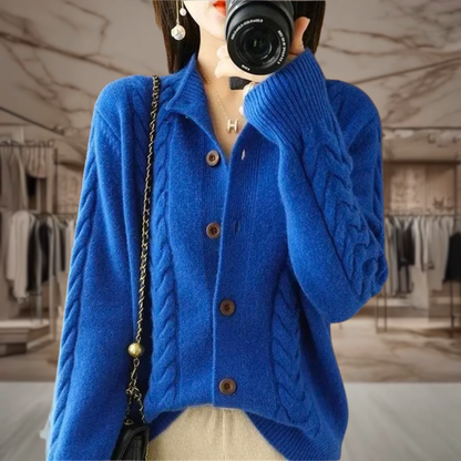 Women’s Cable Knit Button Up Cardigan | Hallie