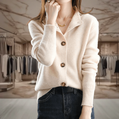 Women’s Wool Button Up Fitted Cardigan | Mylie