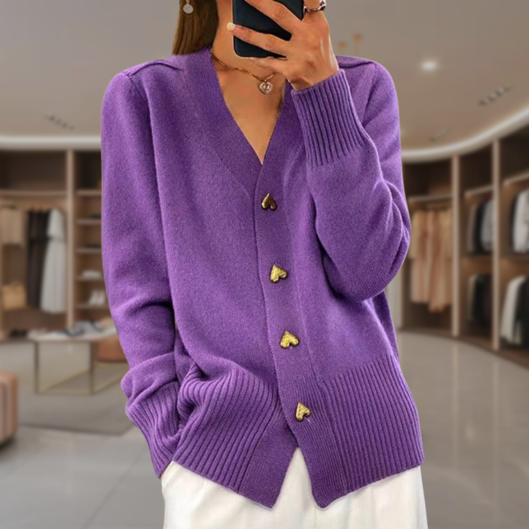 Women’s Cashmere Button Front Cardigan | Cleo